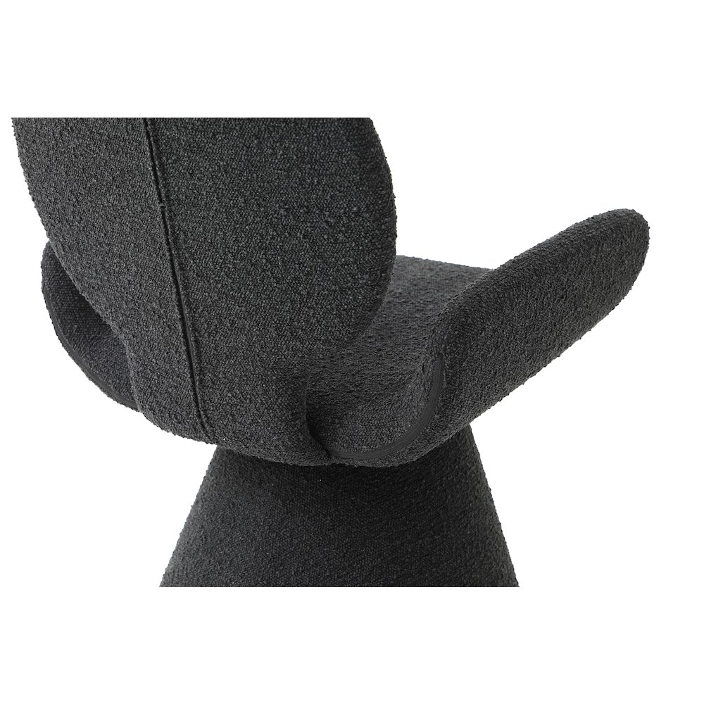 Modrest Neptune - Contemporary Black Fabric + Brushed Black Gun Dining Chair. Picture 7
