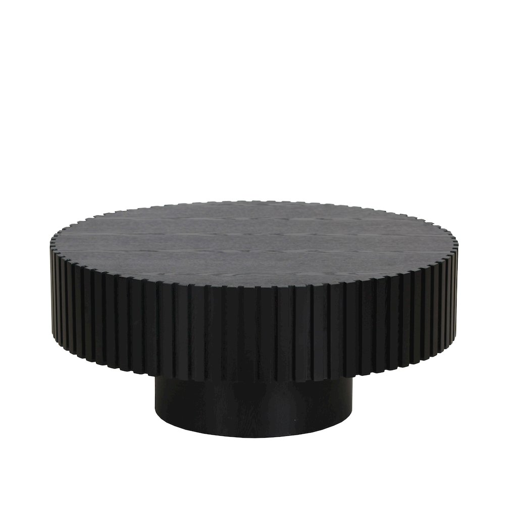 Modrest Pierre - Modern Black Ash Small Round Coffee Table. Picture 1