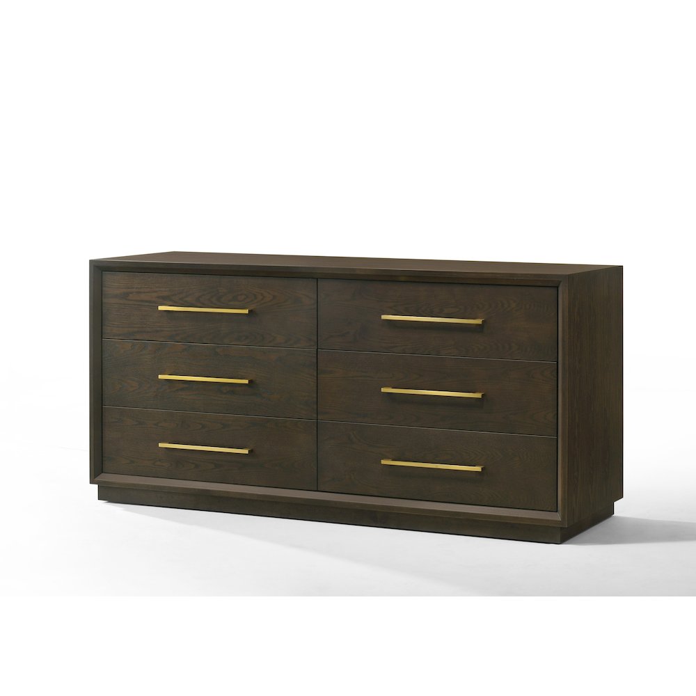 Modrest Manhattan - Contemporary Brown Oak and Gold Dresser. Picture 2