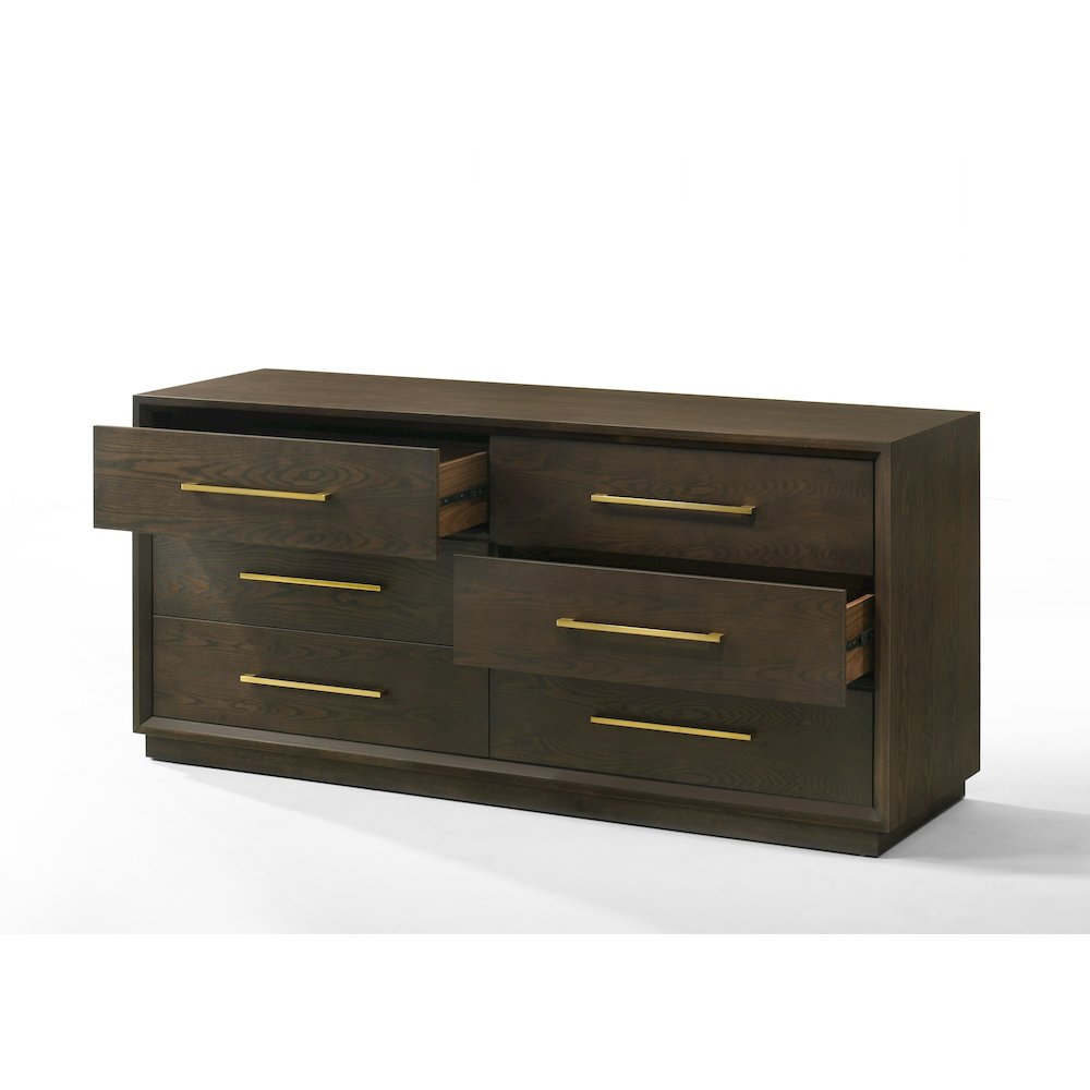 Modrest Manhattan - Contemporary Brown Oak and Gold Dresser. Picture 3