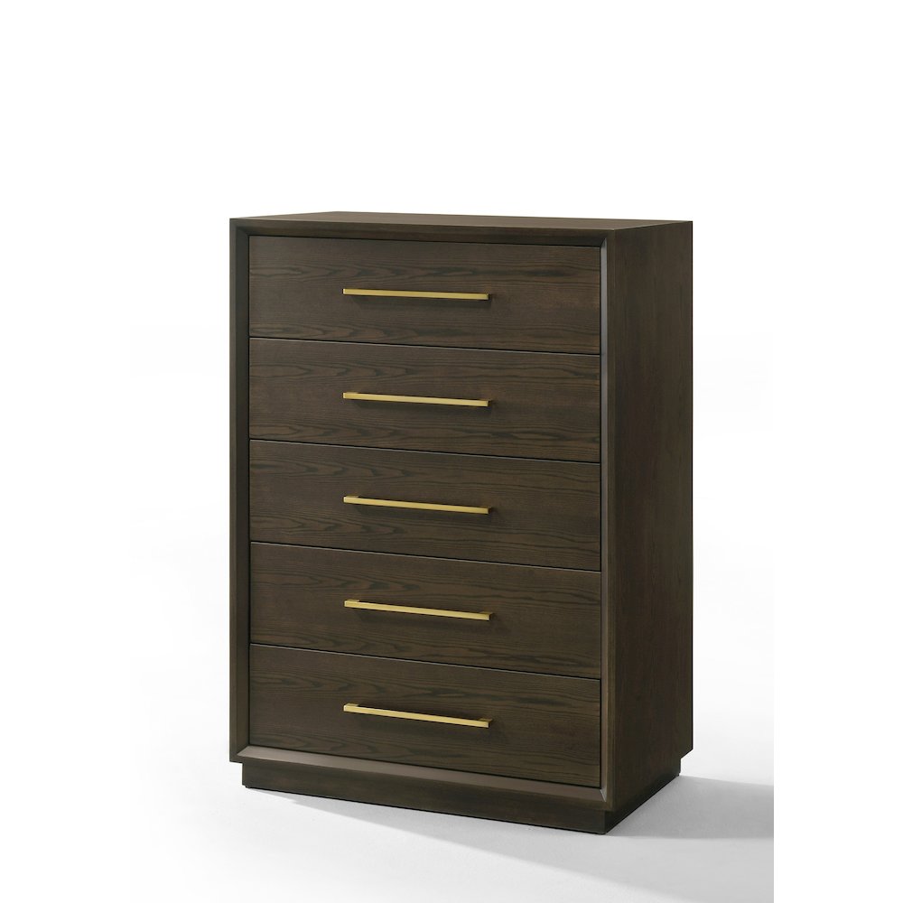 Modrest Manhattan - Contemporary Brown Oak and Gold Chest. Picture 2