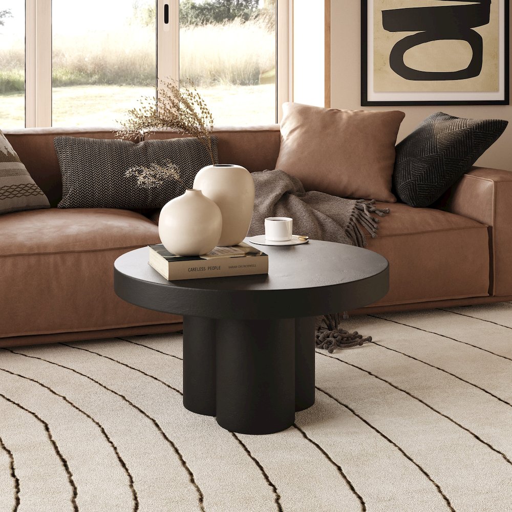 Modrest Bruni - Modern Black Concrete Coffee Table. Picture 2