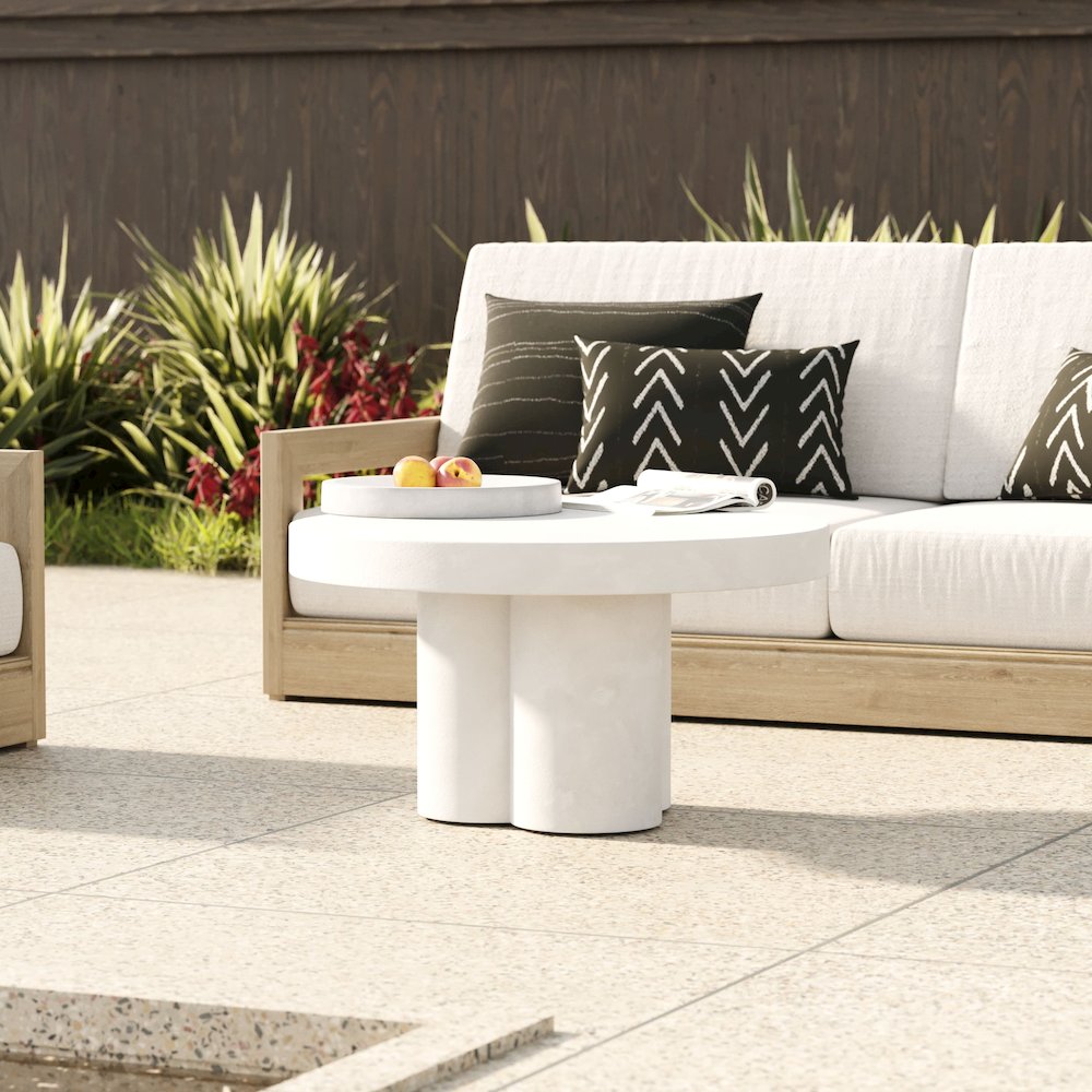 Modrest Bruni - Modern White Concrete Coffee Table. Picture 3