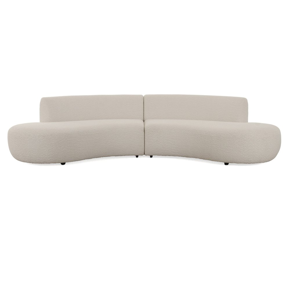 Divani Casa Weldon - Modern Off-White Fabric Curved Sectional. Picture 4
