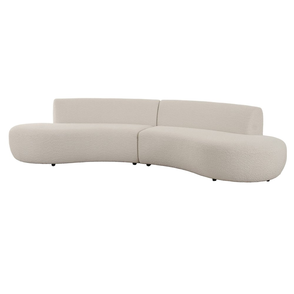 Divani Casa Weldon - Modern Off-White Fabric Curved Sectional. Picture 5