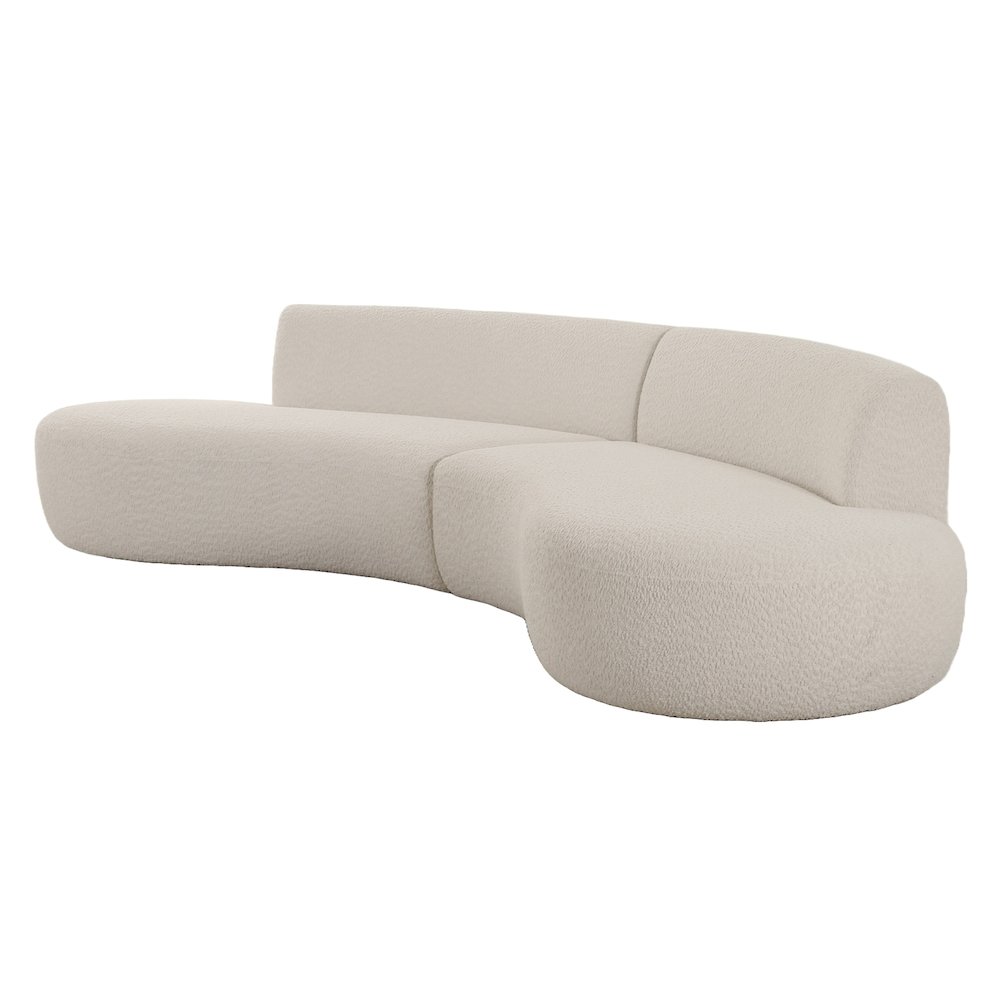 Divani Casa Weldon - Modern Off-White Fabric Curved Sectional. Picture 6