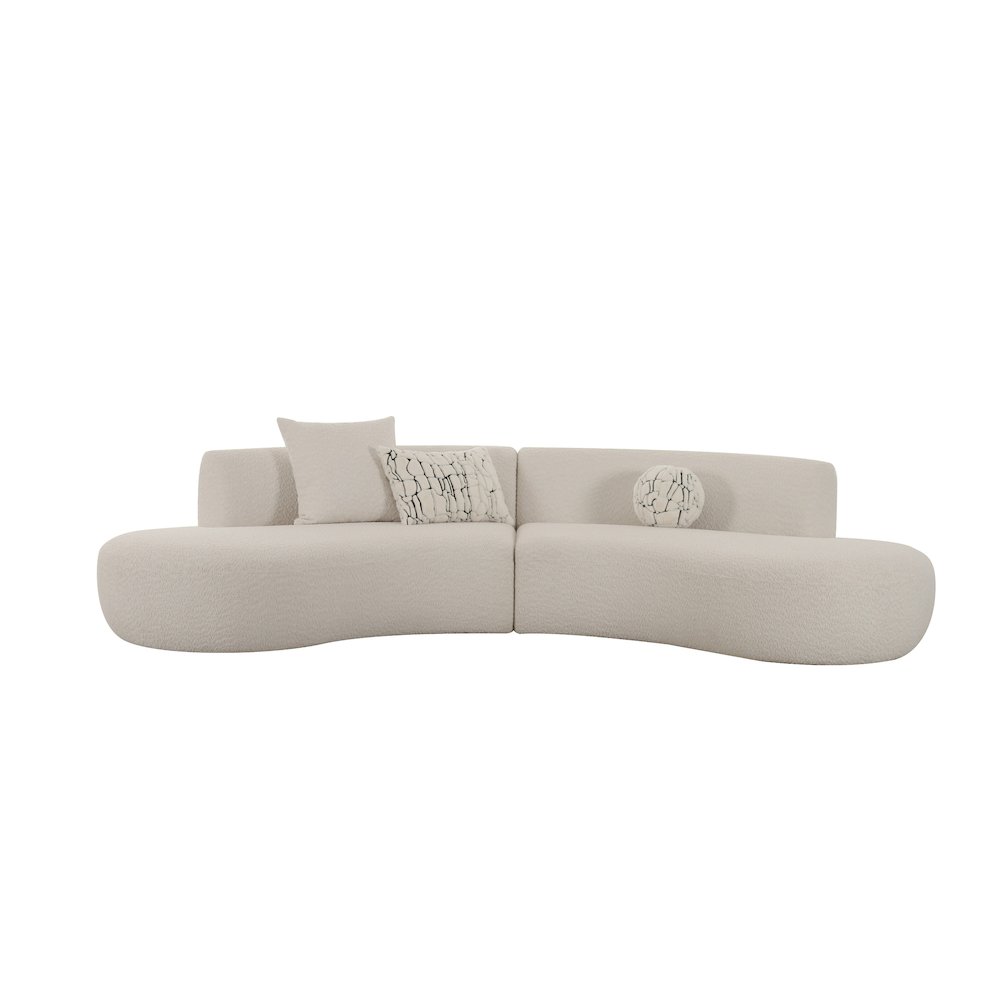 Divani Casa Weldon - Modern Off-White Fabric Curved Sectional. Picture 3