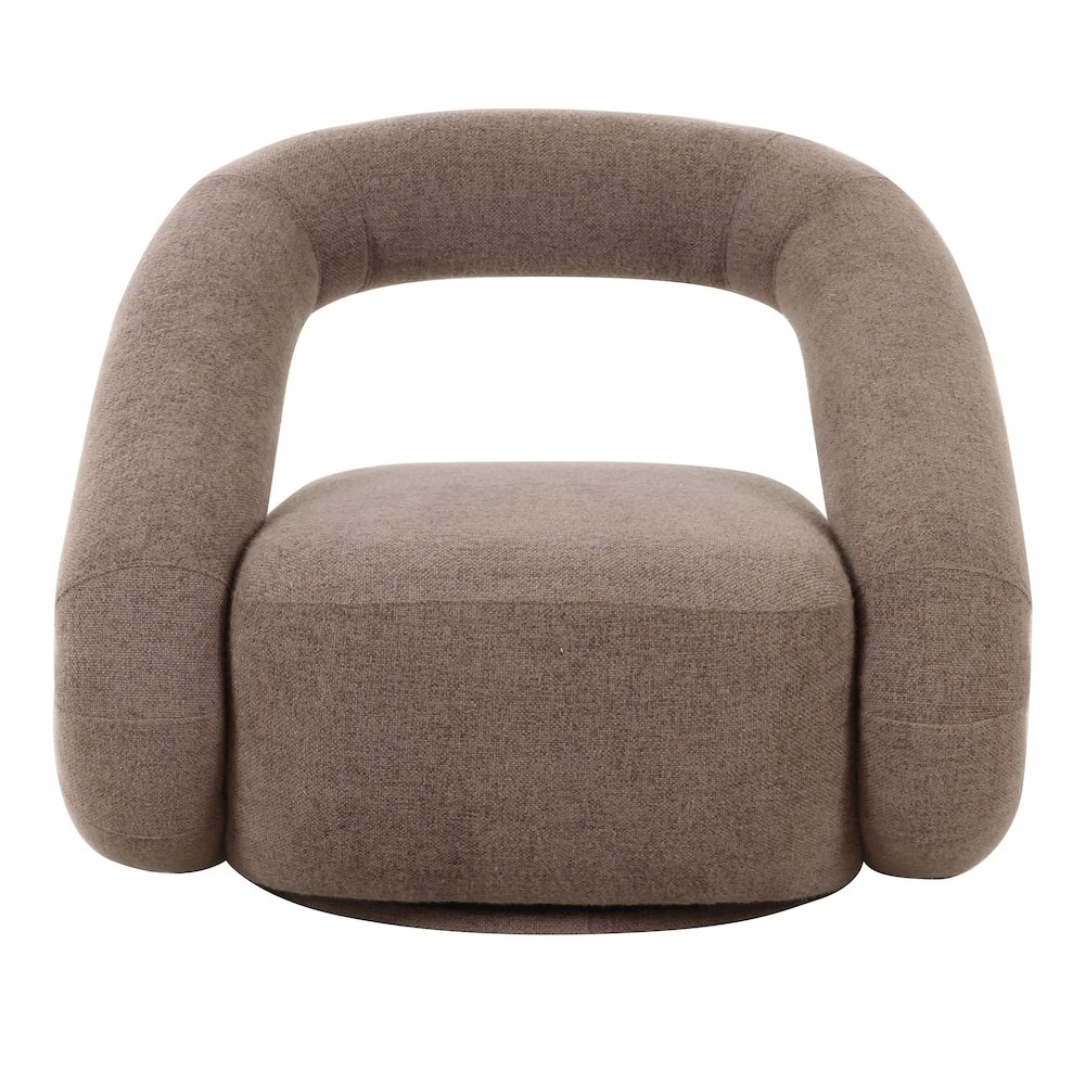 Divani Casa Tony - Modern Brown Fabric Swivel Accent Chair. Picture 2