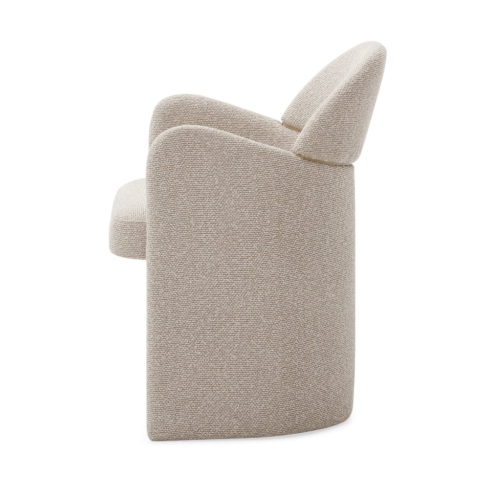 Ashley - Modern Beige Fabric + Brushed Brass Dining Chair. Picture 3