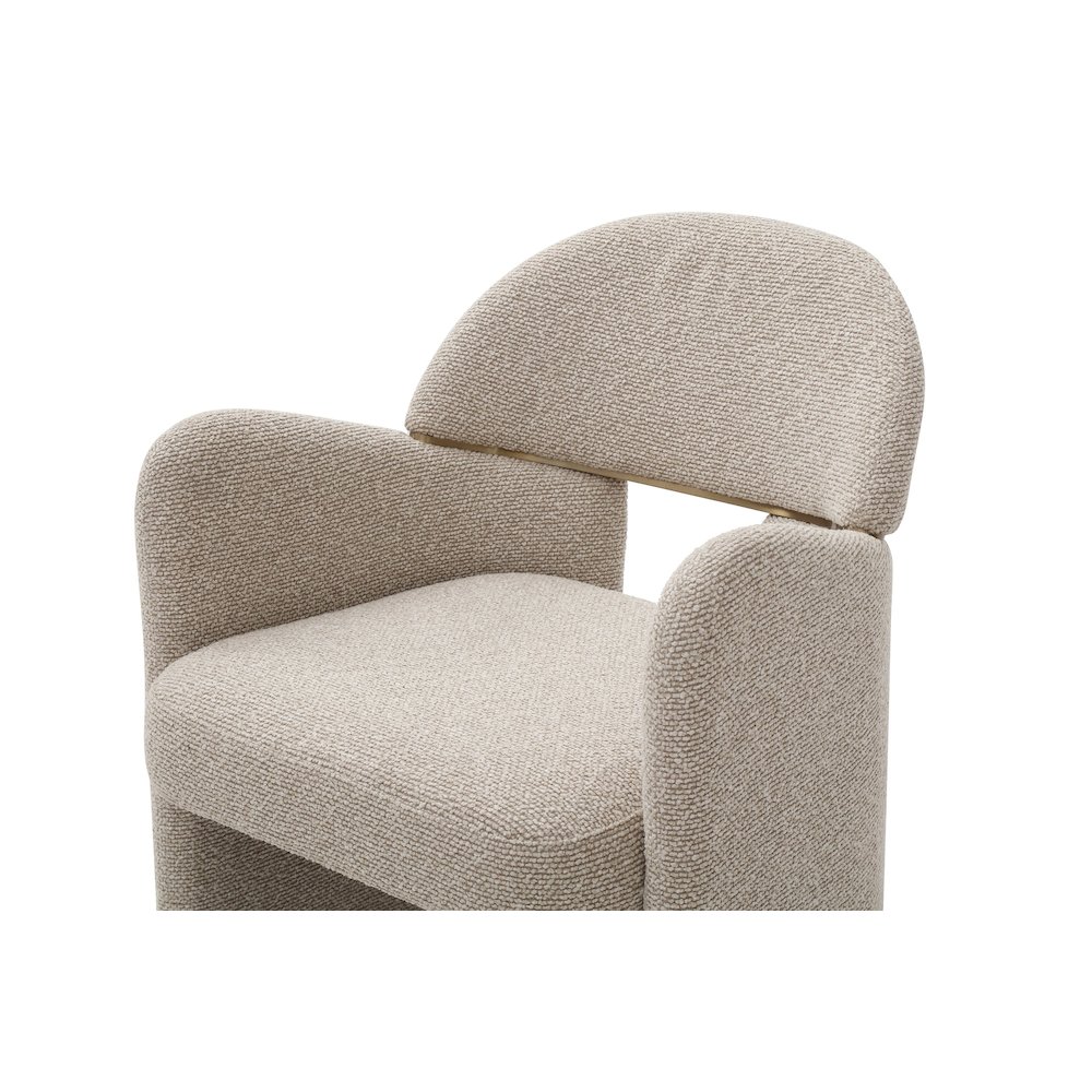 Ashley - Modern Beige Fabric + Brushed Brass Dining Chair. Picture 5