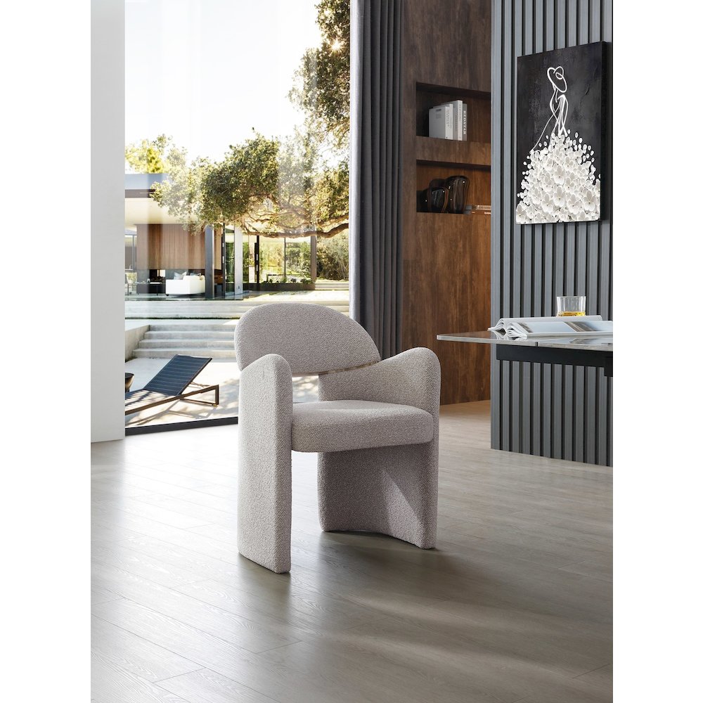 Ashley - Modern Beige Fabric + Brushed Brass Dining Chair. Picture 8