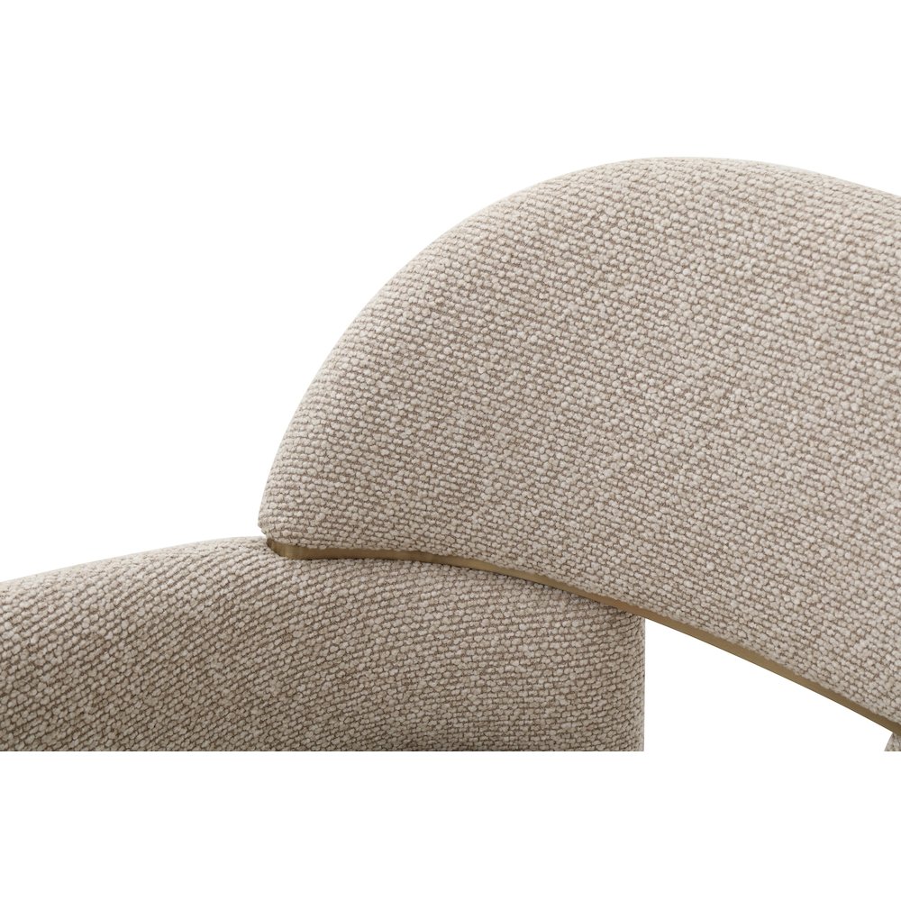 Ashley - Modern Beige Fabric + Brushed Brass Dining Chair. Picture 7
