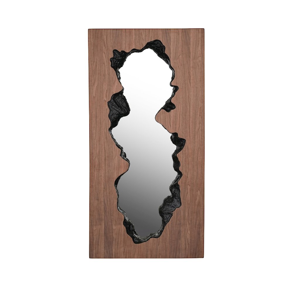 Modrest Timber - Modern Walnut Leaning Floor Mirror. Picture 1