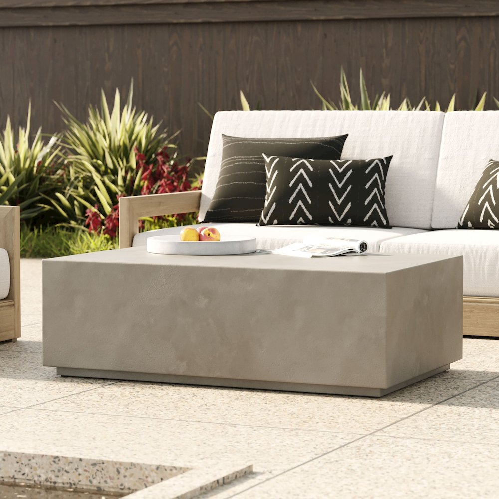 Modrest Fresno - Modern Grey Concrete Coffee Table. Picture 3