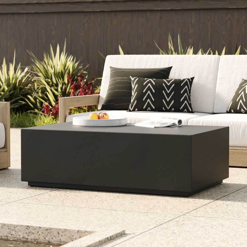 Modrest Fresno - Modern Black Concrete Coffee Table. Picture 2