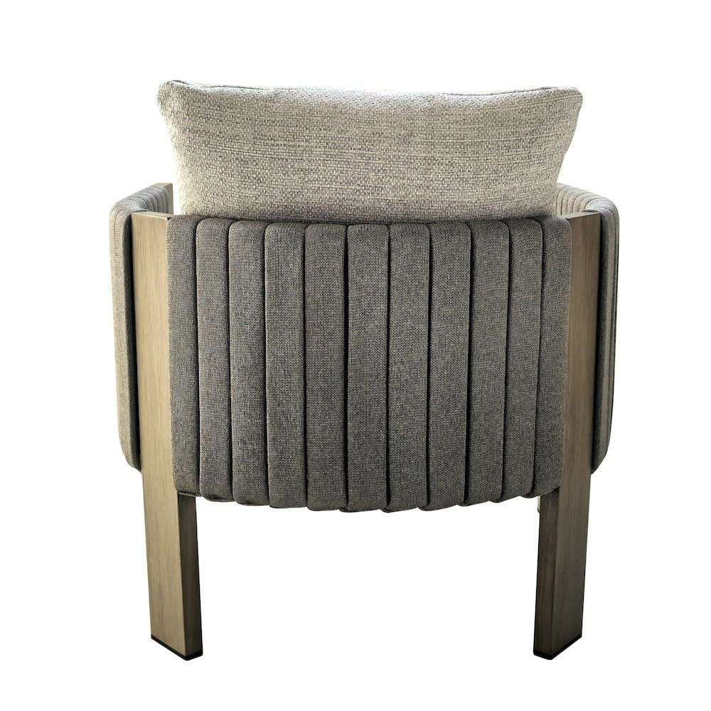 Renava Salvora - Outdoor Beige Fabric & Grey Rope Chair. Picture 4