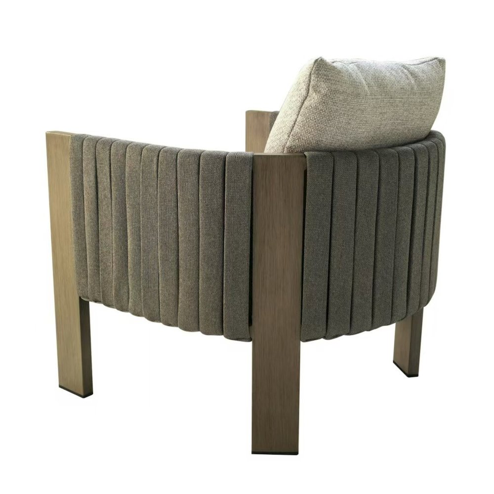Renava Salvora - Outdoor Beige Fabric & Grey Rope Chair. Picture 5