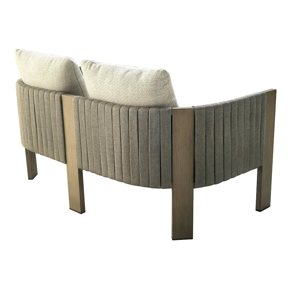 Renava Salvora - Outdoor Beige Fabric & Grey Rope Loveseat. Picture 3