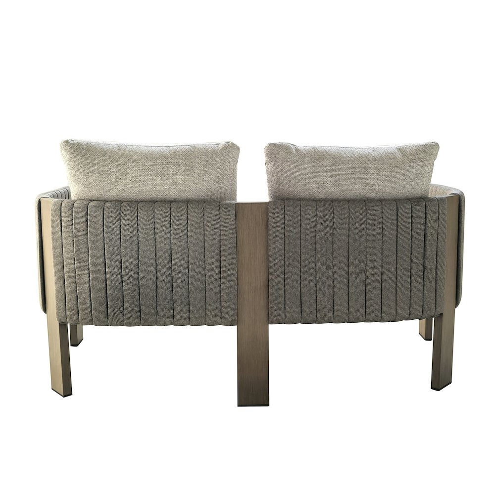 Renava Salvora - Outdoor Beige Fabric & Grey Rope Loveseat. Picture 4
