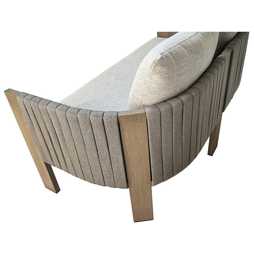 Renava Salvora - Outdoor Beige Fabric & Grey Rope Loveseat. Picture 5