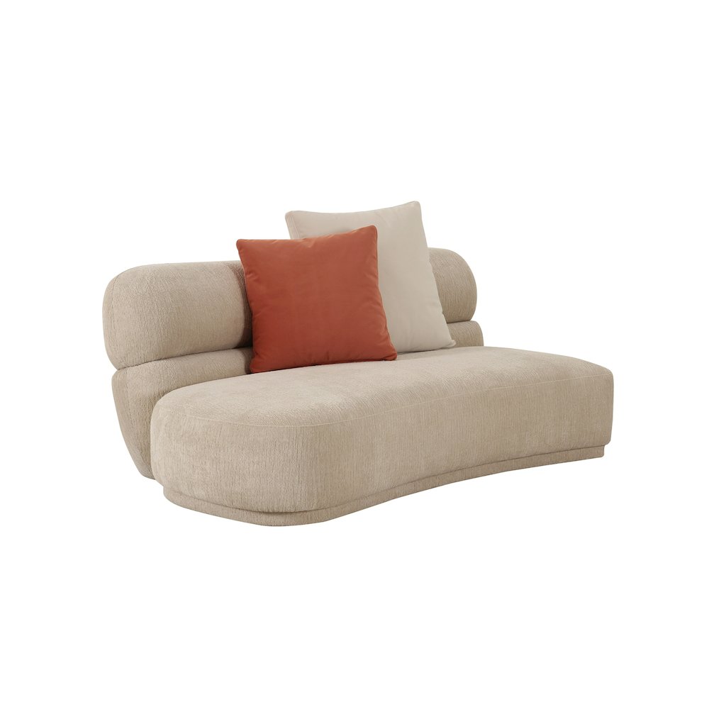 Divani Casa Knight - Modern Beige Fabric Curved Sectional. Picture 3