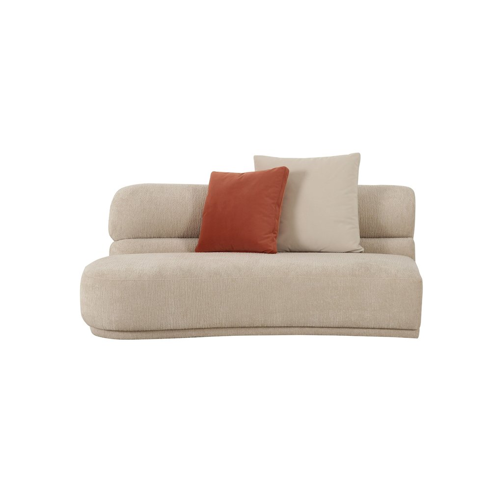 Divani Casa Knight - Modern Beige Fabric Curved Sectional. Picture 4
