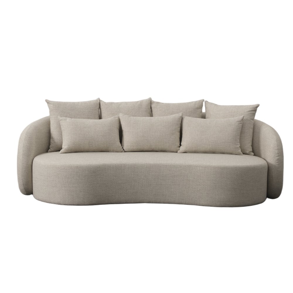 Renava Tabarca - Outdoor Beige Fabric 3 Seat Sofa. Picture 1