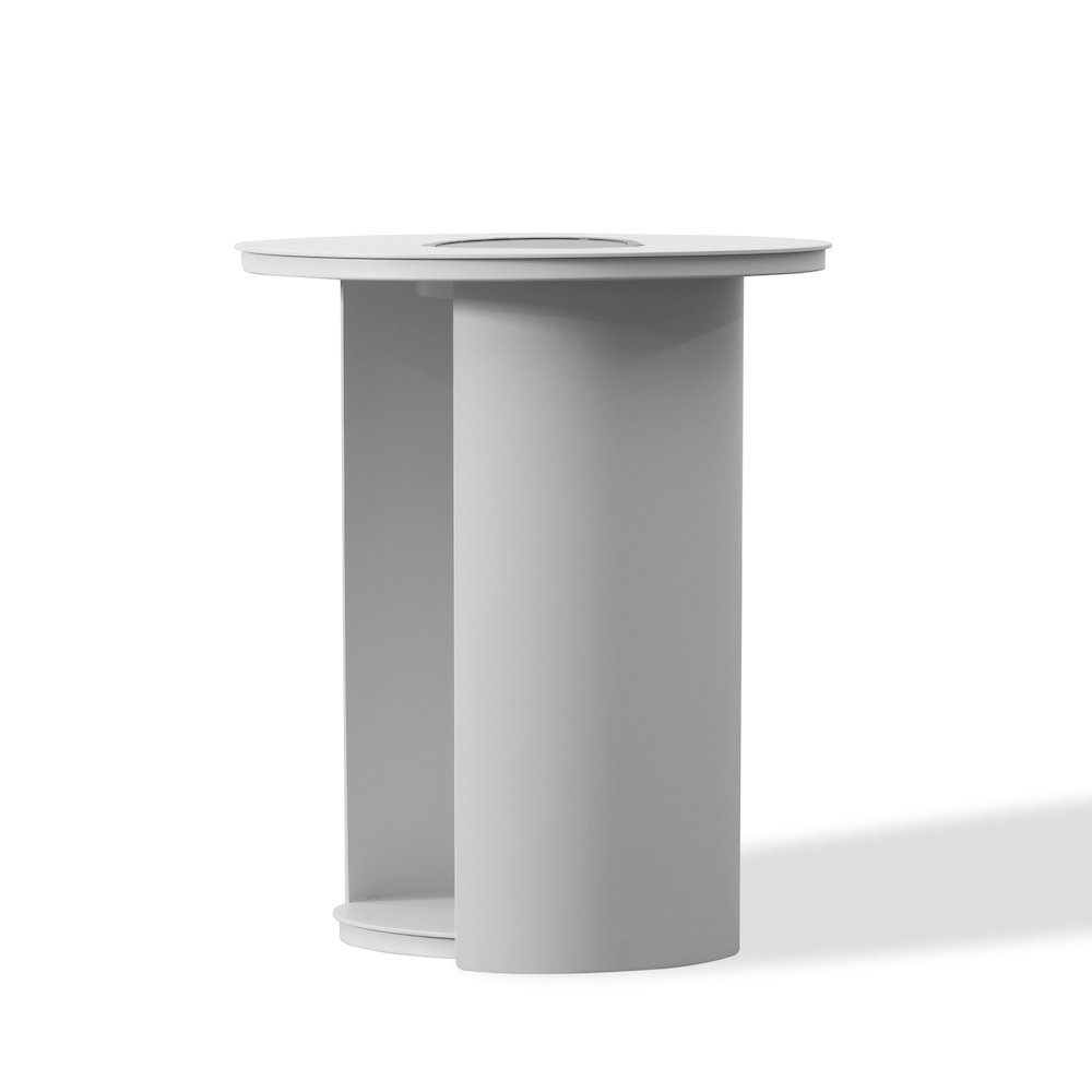 Renava Onza - Outdoor White End Table w/ Solar Light. Picture 3