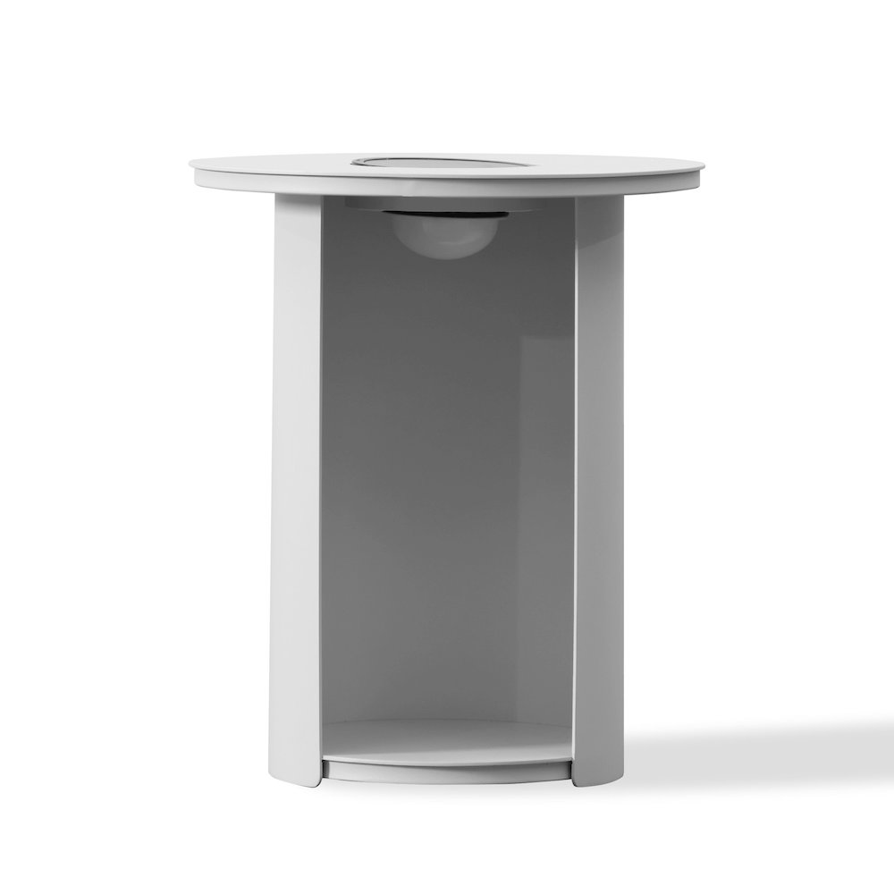 Renava Onza - Outdoor White End Table w/ Solar Light. Picture 4