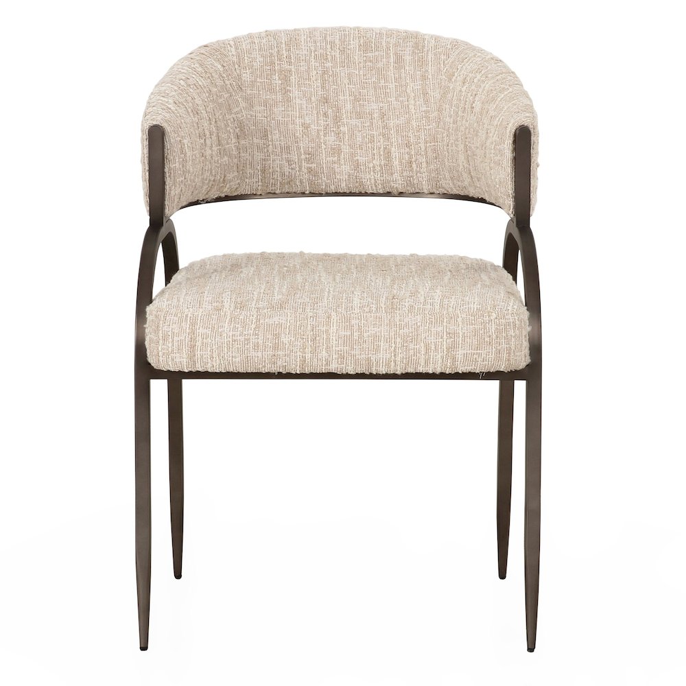 Modrest Kobe - Modern Beige Fabric Dining Chair. Picture 2