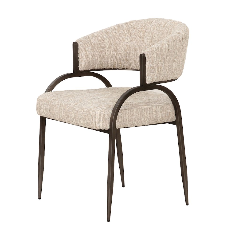 Modrest Kobe - Modern Beige Fabric Dining Chair. Picture 3