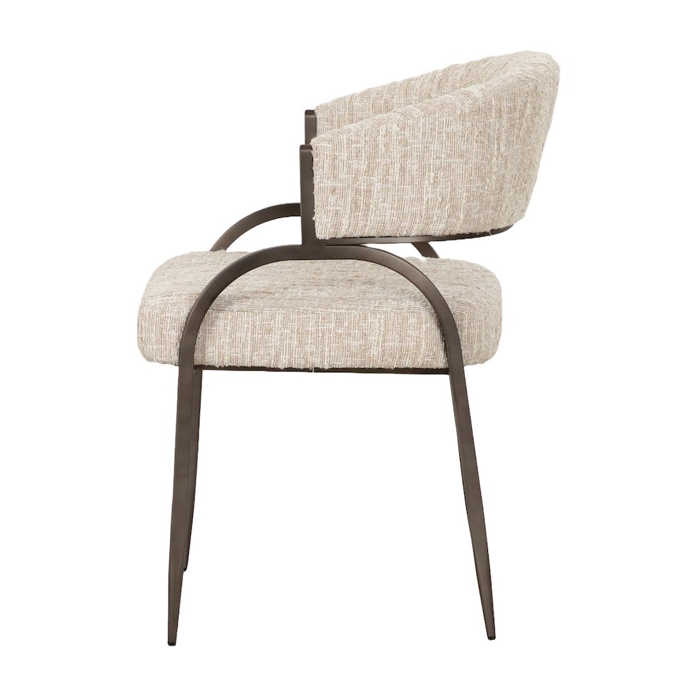 Modrest Kobe - Modern Beige Fabric Dining Chair. Picture 4