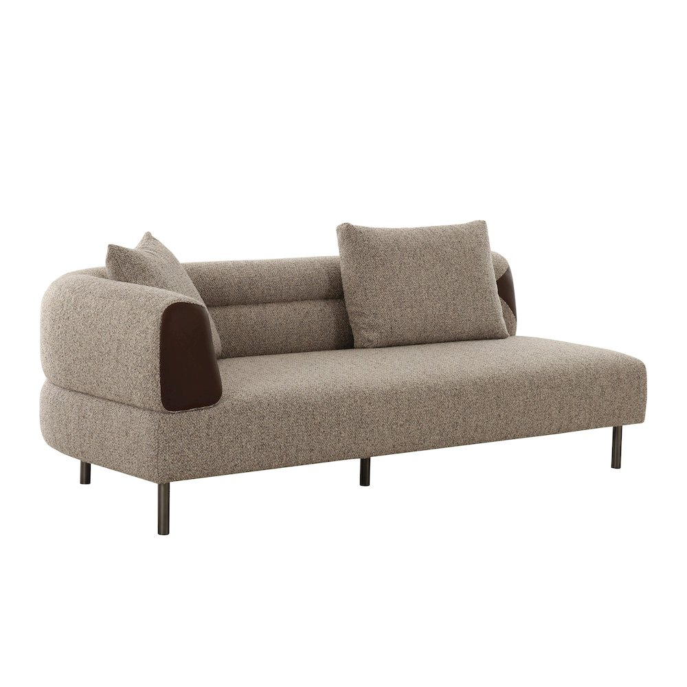 Divani Casa Plume - Modern Brown Fabric Sectional Sofa. Picture 3
