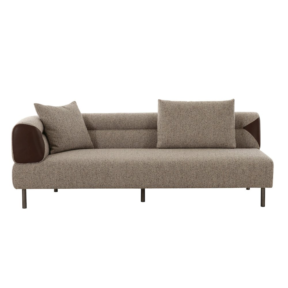 Divani Casa Plume - Modern Brown Fabric Sectional Sofa. Picture 4