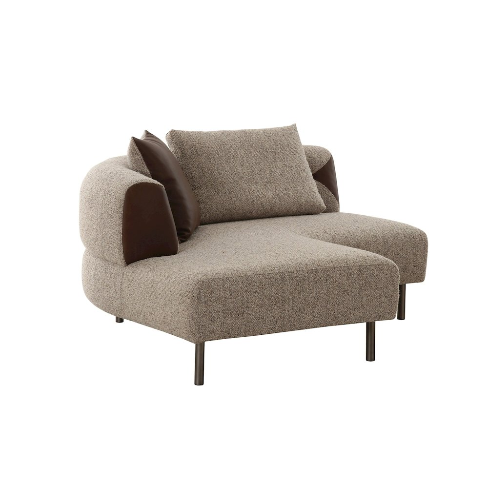 Divani Casa Plume - Modern Brown Fabric Sectional Sofa. Picture 7