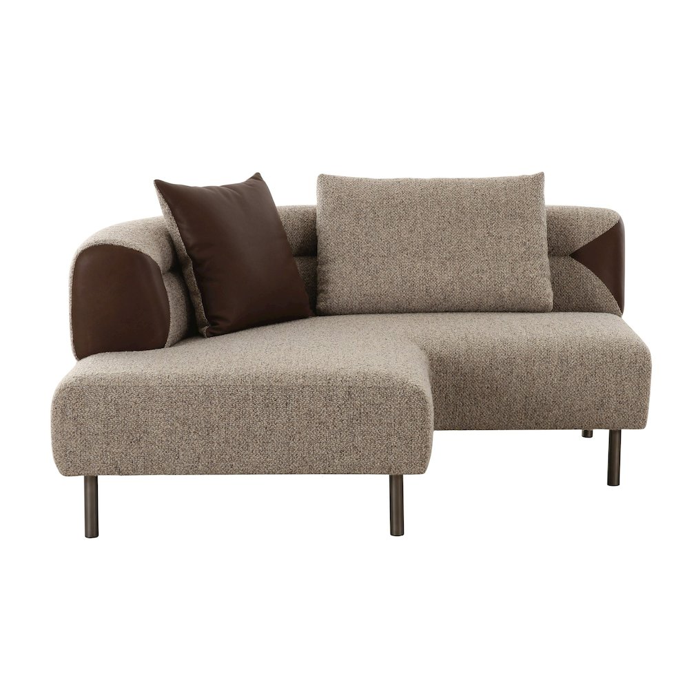 Divani Casa Plume - Modern Brown Fabric Sectional Sofa. Picture 8