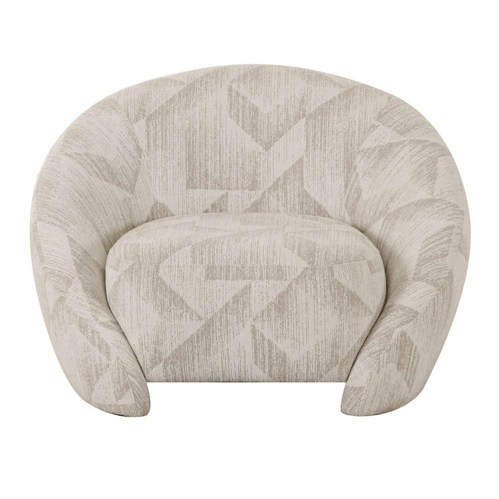 Divani Casa Gentle - Modern Beige Pattern Fabric Accent Chair. Picture 2