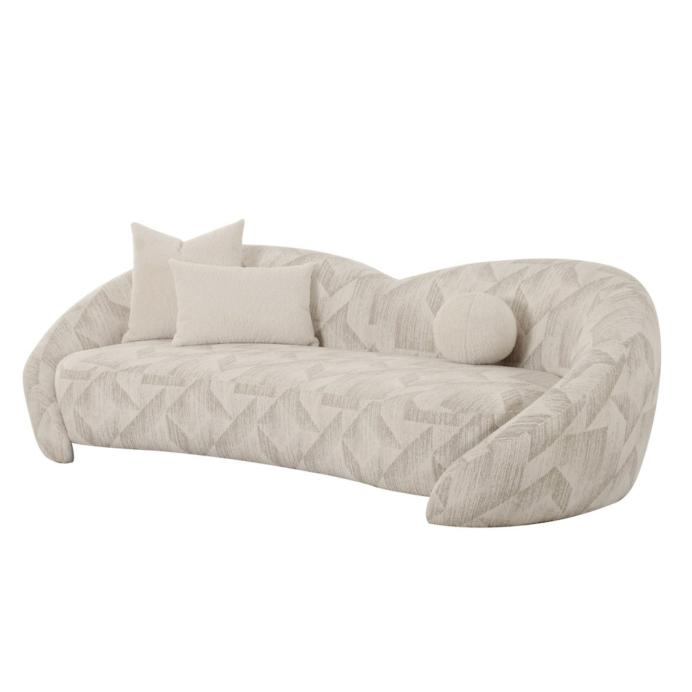Divani Casa Gentle - Modern Beige Pattern Fabric Sofa. Picture 2