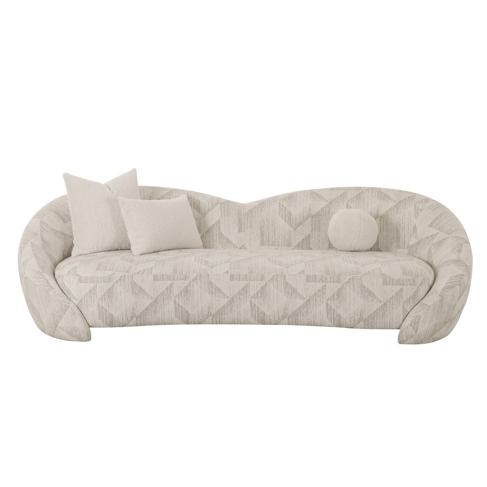Divani Casa Gentle - Modern Beige Pattern Fabric Sofa. Picture 1