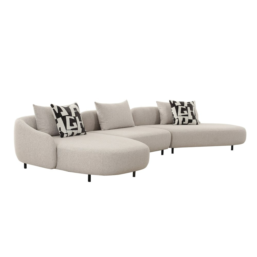 Divani Casa Marge - Contemporary Beige Sectional Sofa. Picture 2