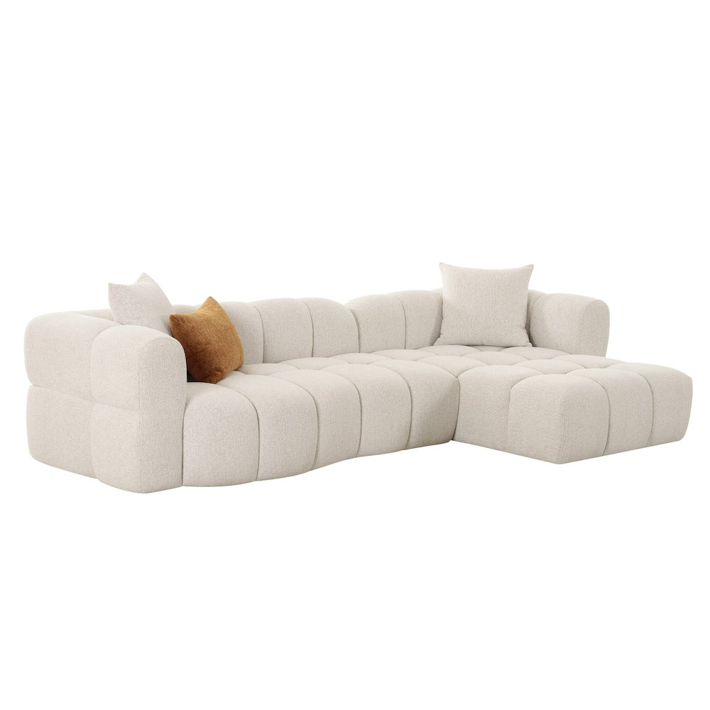 Divani Casa Freya - Modern Beige Fabric Sectional Console. Picture 2