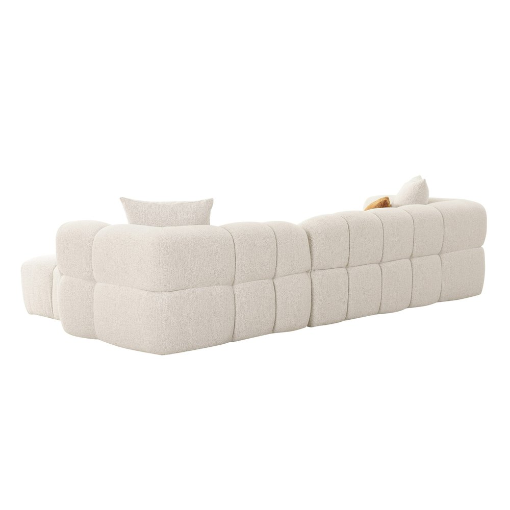 Divani Casa Freya - Modern Beige Fabric Sectional Console. Picture 3
