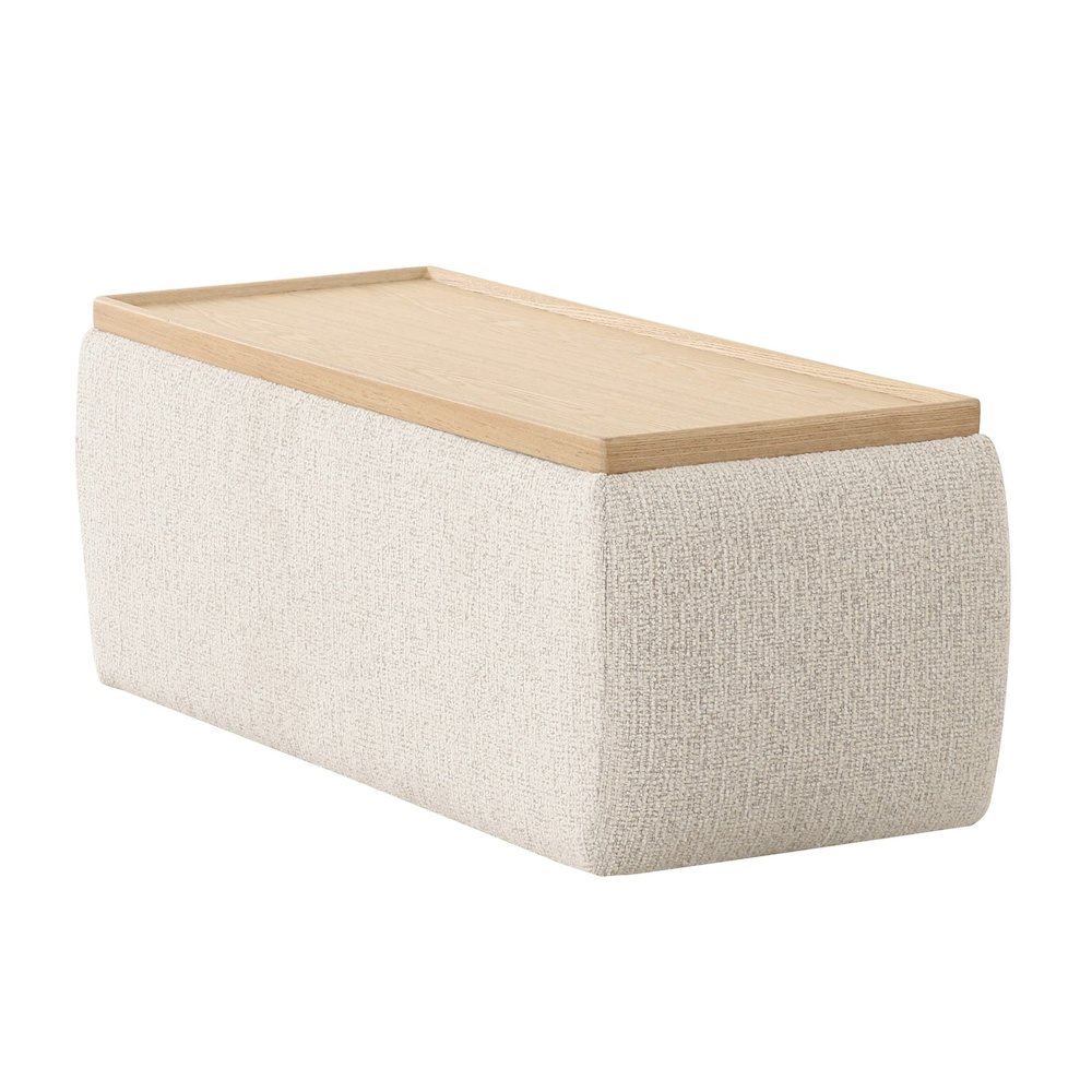 Divani Casa Freya - Modern Beige Fabric Sectional Console. Picture 7