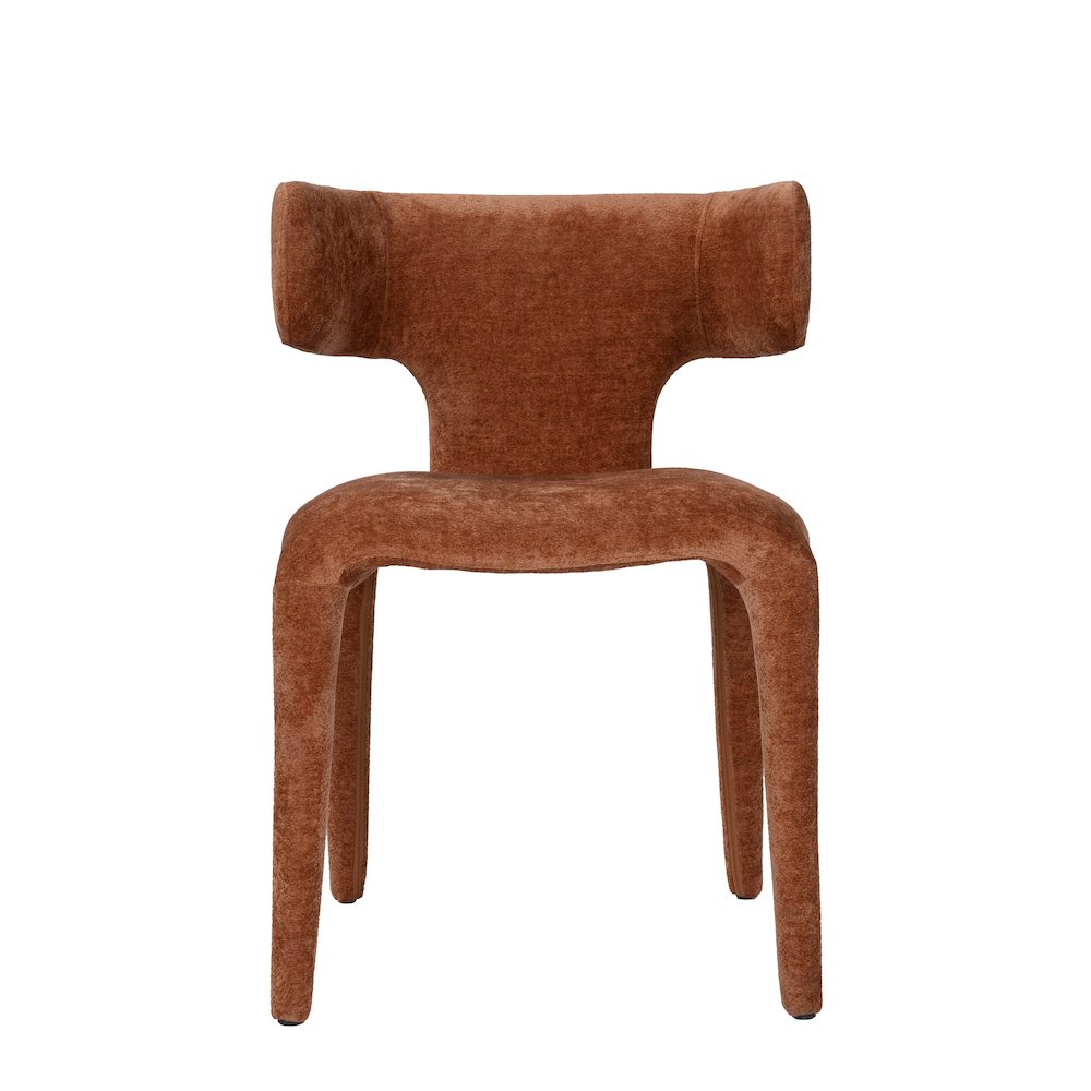 Saehee - Modern Rust Velvet Dining Chair. Picture 2
