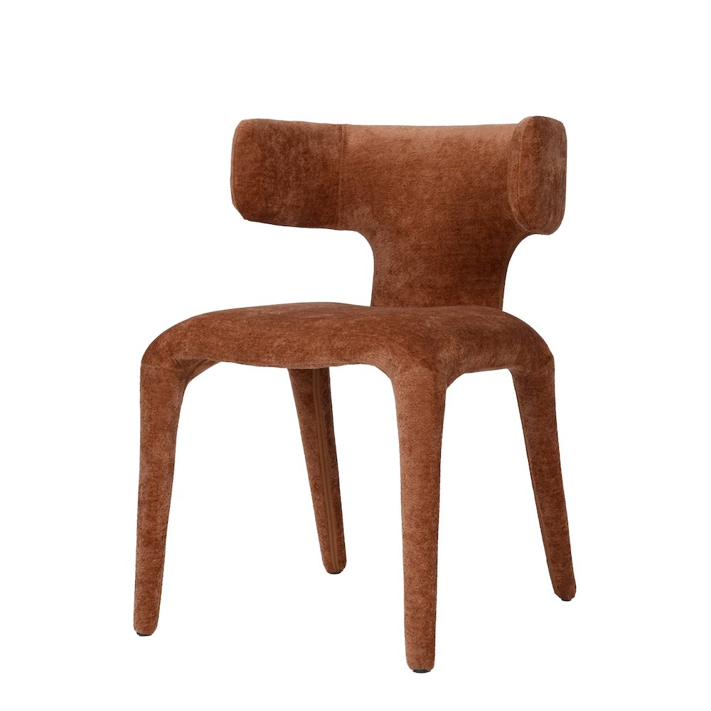Saehee - Modern Rust Velvet Dining Chair. Picture 1