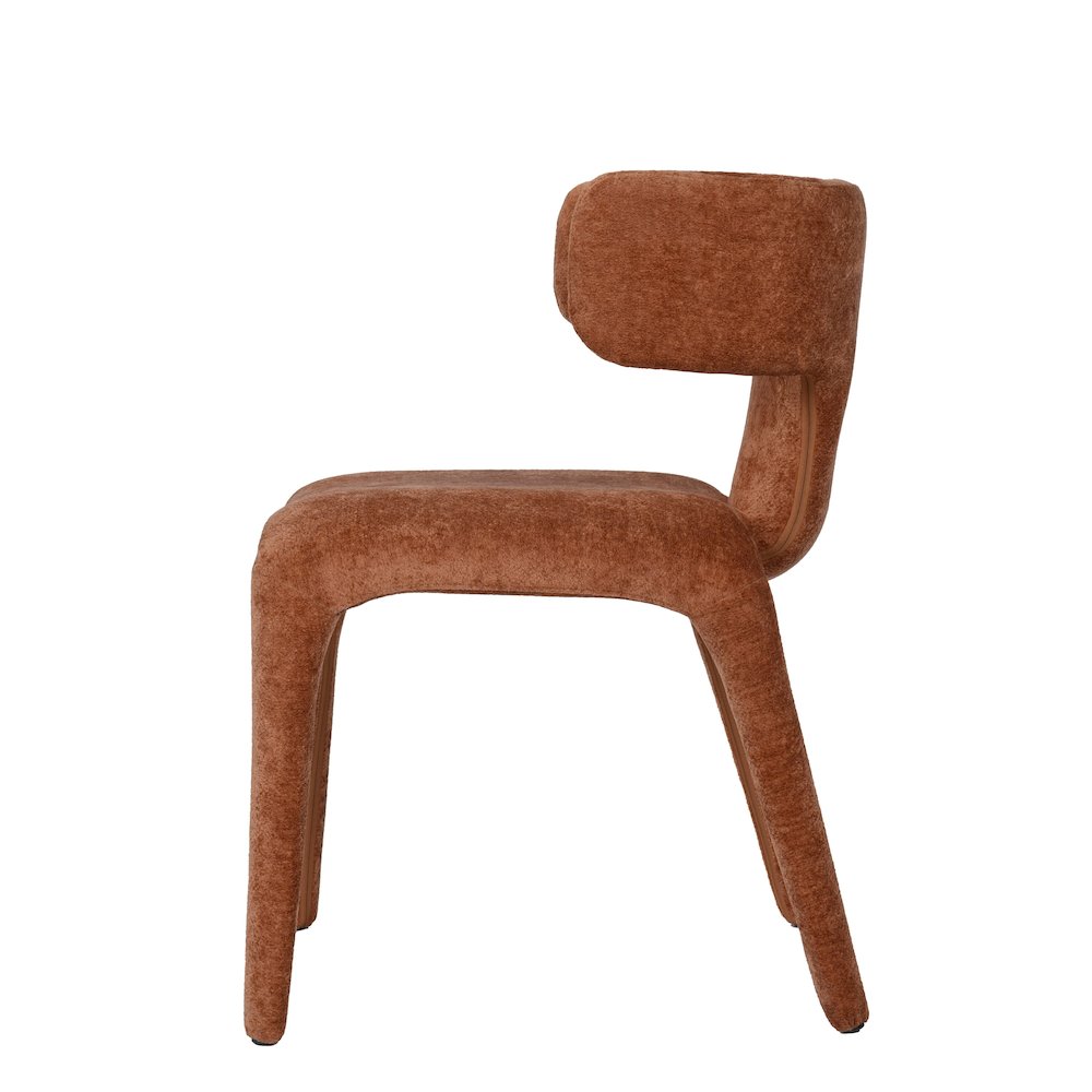 Saehee - Modern Rust Velvet Dining Chair. Picture 3