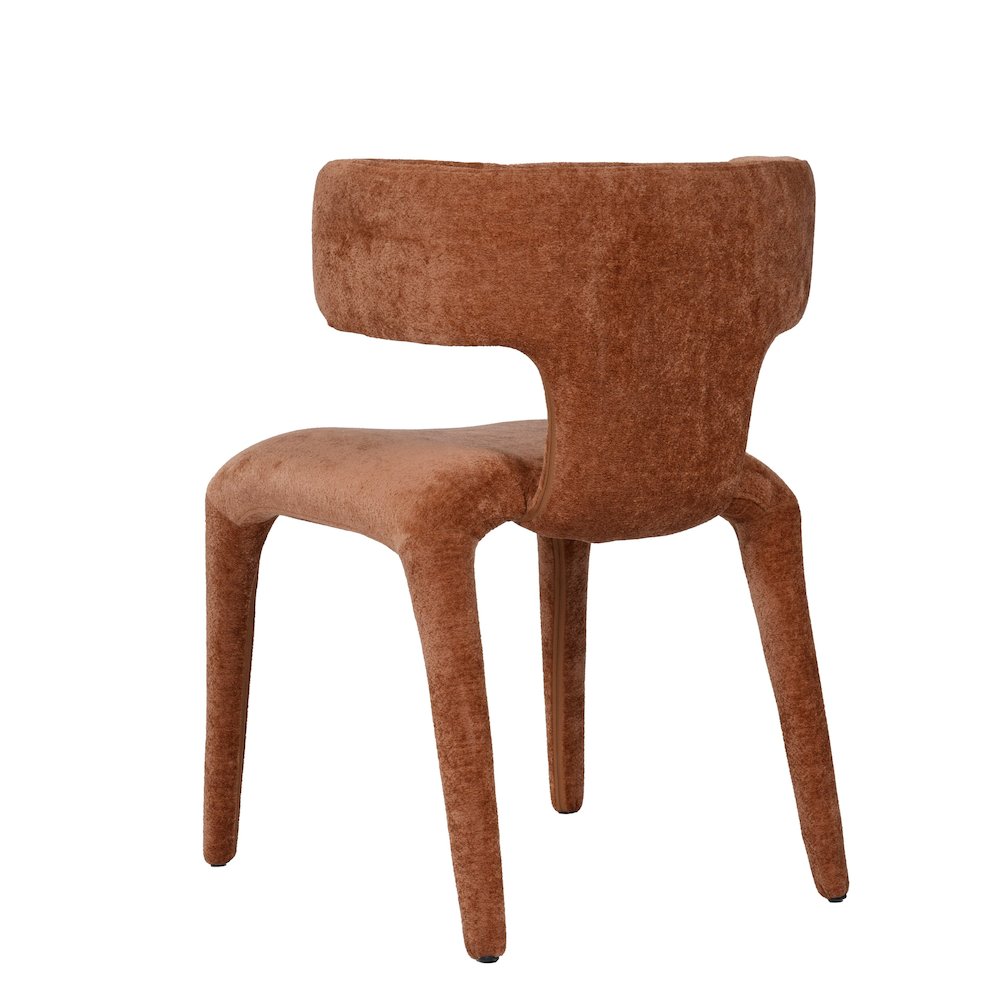 Saehee - Modern Rust Velvet Dining Chair. Picture 4