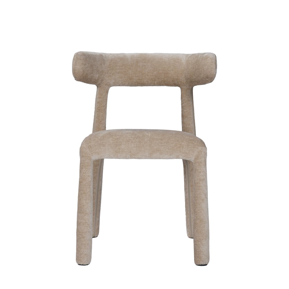 Homan - Modern Beige Velvet Dining Chair. Picture 2