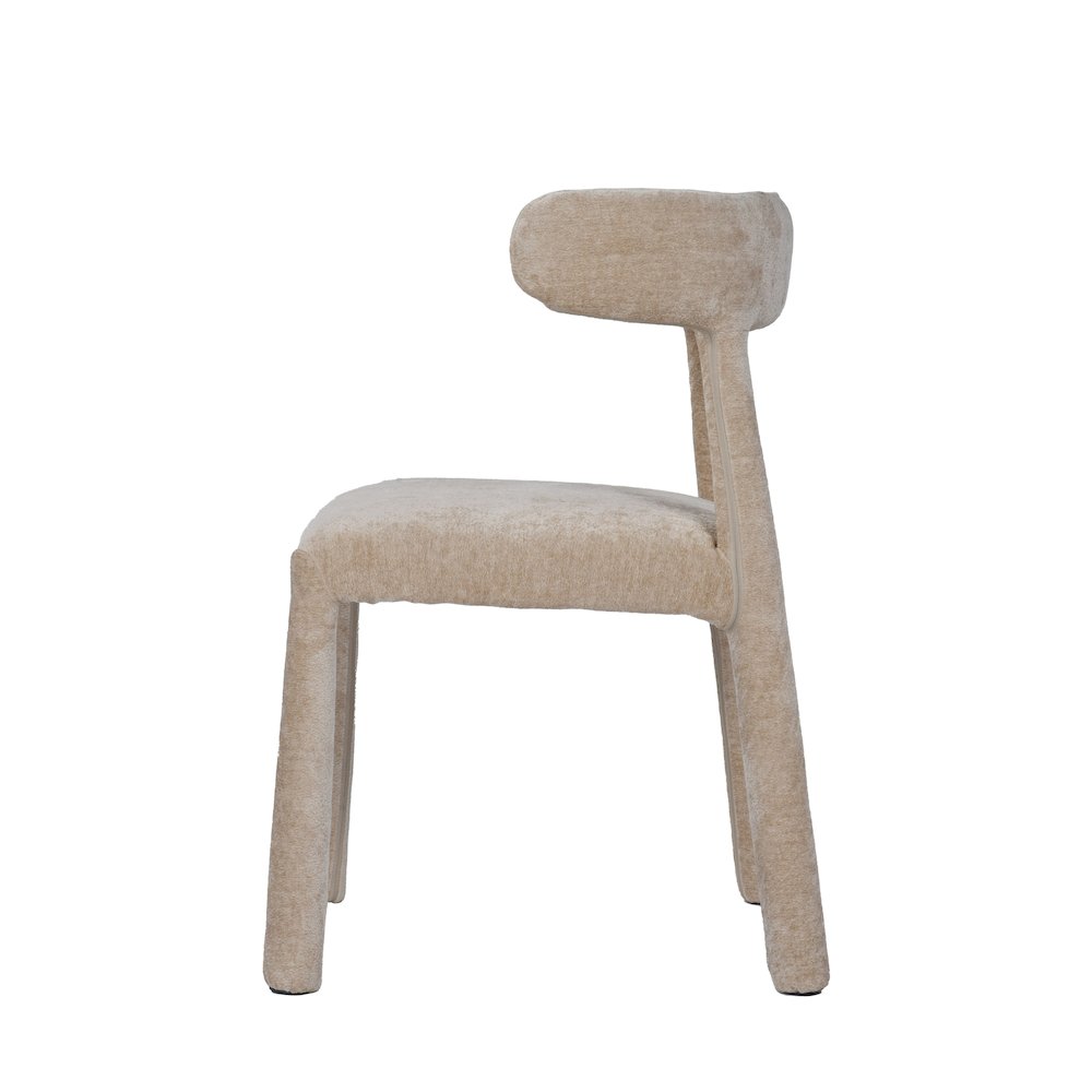 Homan - Modern Beige Velvet Dining Chair. Picture 3