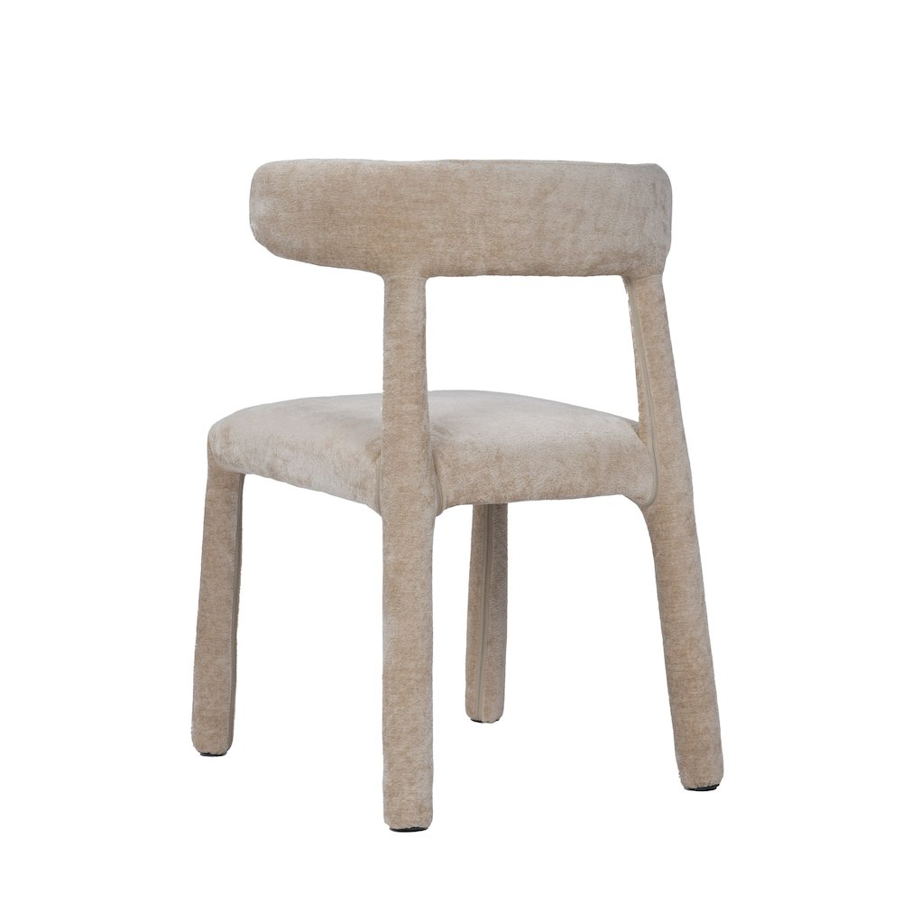 Homan - Modern Beige Velvet Dining Chair. Picture 4